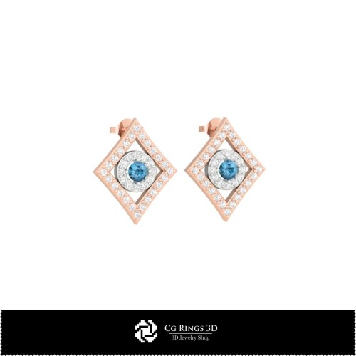 Collezione 3D CAD di Orecchini con Carte da Gioco Home, Gioielli 3D CAD, Collezioni di Gioielli 3D CAD