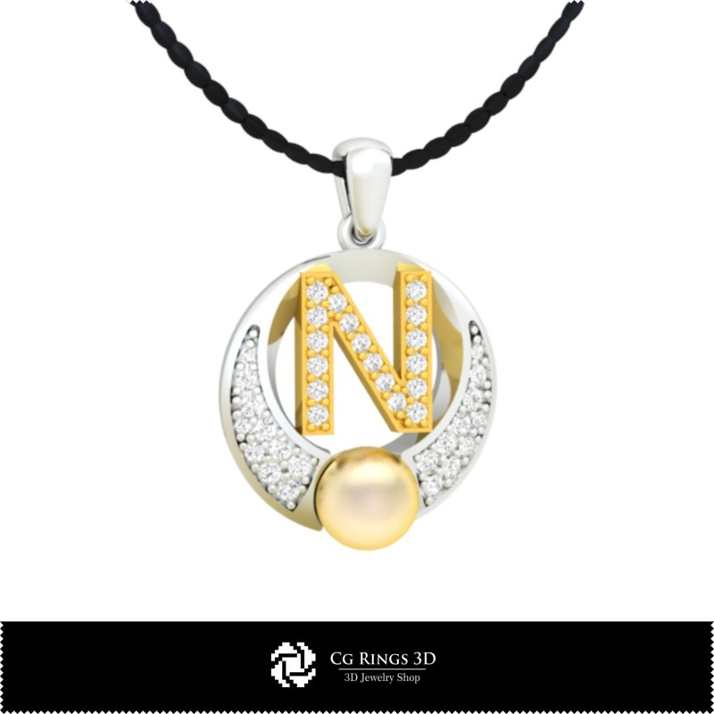 Collection 3D CAO de pendentifs perle avec lettres Home, Bijoux 3D CAO, Collections de bijoux 3D CAO