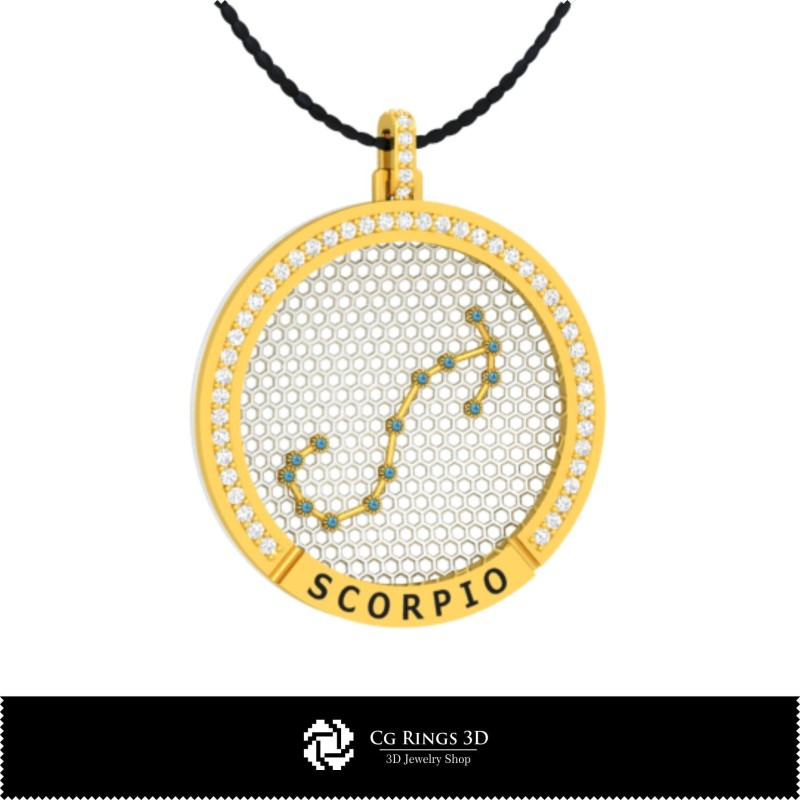 3D CAD Collection of Zodiac Constellation Pendants Home, Jewelry 3D CAD, Jewelry Collections 3D CAD 