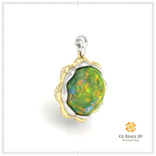 Pandantiv 3D cu opal pentru casă, bijuterii CAD 3D, pandantive CAD 3D, pandantive 3D cu opal