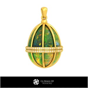3D-CAD-Ei-Anhänger für Zuhause, Schmuck 3D-CAD, Anhänger 3D-CAD, Vintage-Schmuck 3D-CAD, 3D-Opal-Anhänger,