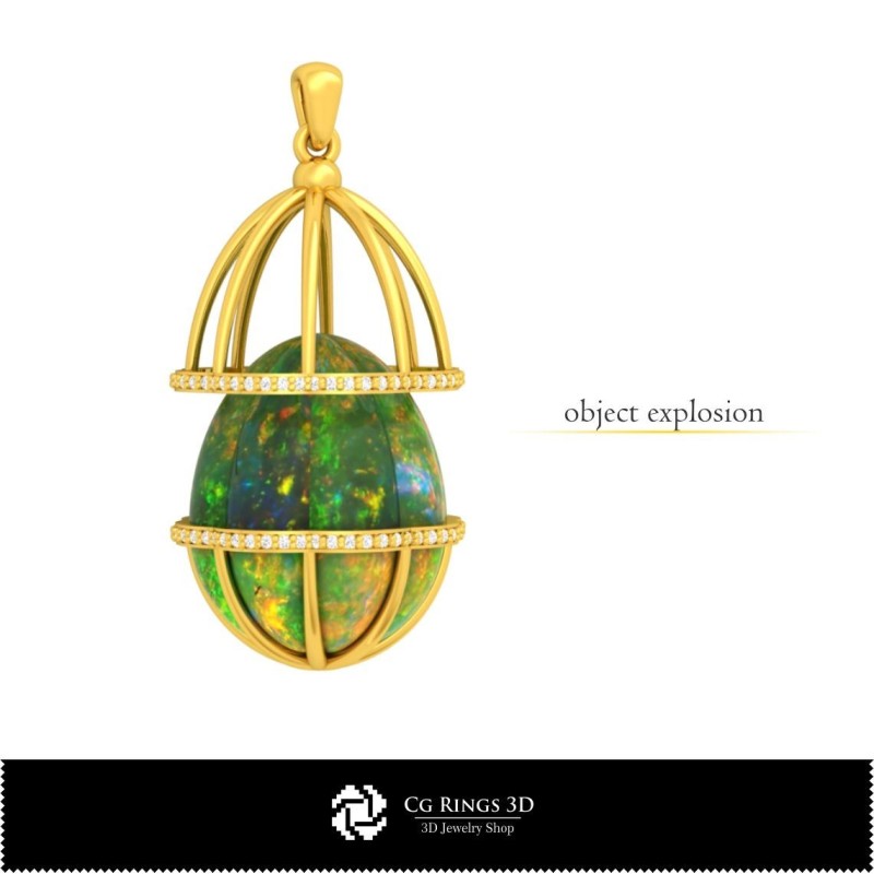 Colgante con huevo en CAD 3D para el hogar, Joyas CAD 3D, Colgantes CAD 3D, Joyas vintage CAD 3D, Colgantes de ópalo CAD 3D,