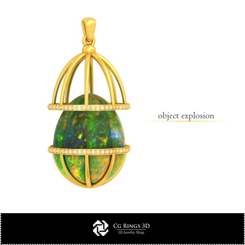 Colgante con huevo en CAD 3D para el hogar, Joyas CAD 3D, Colgantes CAD 3D, Joyas vintage CAD 3D, Colgantes de ópalo CAD 3D,