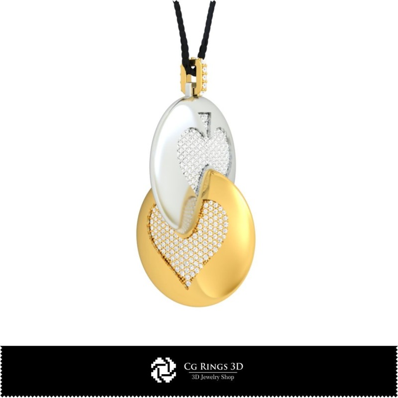 3D-CAD-Anhänger mit Spielkarten Home, Schmuck 3D-CAD, Anhänger 3D-CAD, 3D-Kugelanhänger