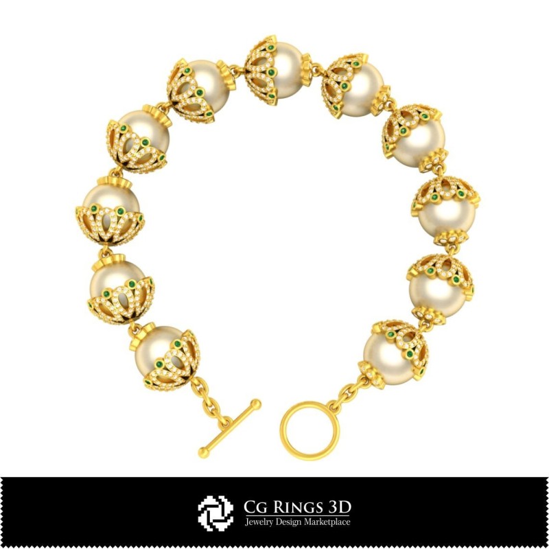 Bracelet en perles 3D CAO, Bijoux CAO 3D, Bracelets CAO 3D, Bracelets 3D, Bracelets en perles 3D