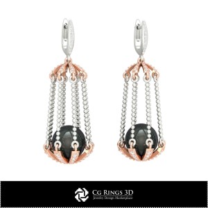 3D-CAD-Perlenohrringe Zuhause, Schmuck 3D-CAD, Ohrringe 3D-CAD, 3D-Diamantohrringe, 3D-Tropfenohrringe, 3D-Perlenohrringe 2
