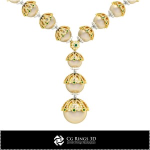 Colliers de perles 3D CAO pour la maison, Bijoux CAO 3D, Colliers CAO 3D, Colliers diamants 3D, Rangées de perles 3D