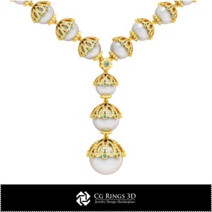 Colliers de perles 3D CAO pour la maison, Bijoux CAO 3D, Colliers CAO 3D, Colliers diamants 3D, Rangées de perles 3D 2
