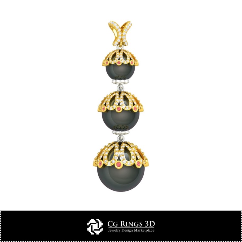 Ciondolo con perla 3D CAD per la casa, Gioielli 3D CAD, Ciondoli 3D CAD, Ciondoli con diamante 3D, Ciondoli con perla 3D