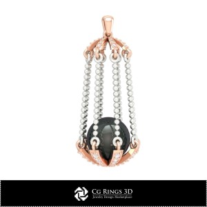 Ciondolo con Perla in CAD 3D, Gioielli CAD 3D, Ciondoli CAD 3D, Ciondoli con Perla 3D