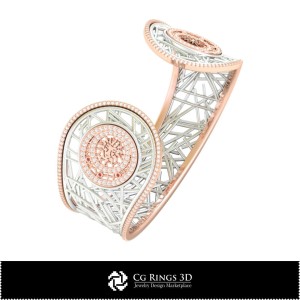 Pulsera Leo del Zodiaco para mujer en CAD 3D, Joyería CAD 3D, Pulseras CAD 3D, Pulseras con diamantes 3D, Pulseras 3D, 2