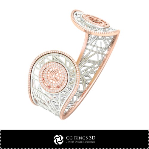 Bracelet Vierge (signe astrologique) féminin en CAO 3D, Bijoux CAO 3D, Bracelets CAO 3D, Bracelets diamant 3D, Bracelets 3D,