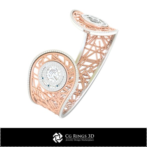 Bracelet Vierge (signe astrologique) féminin en CAO 3D, Bijoux CAO 3D, Bracelets CAO 3D, Bracelets diamant 3D, Bracelets 3D,