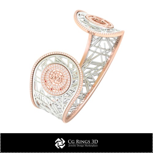 3D CAD 女士天秤座手链 家居, 珠宝 3D CAD, 手链 3D CAD, 3D 钻石手链, 3D 手链, 3D 宽手环