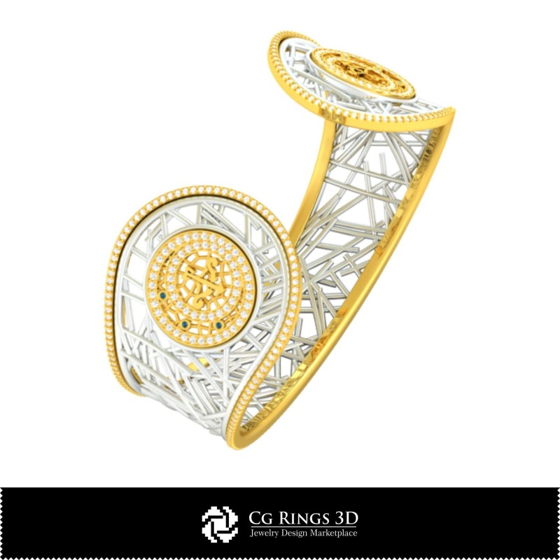 Pulsera Femenina Sagitario en CAD 3D para el Hogar, Joyería CAD 3D, Pulseras CAD 3D, Pulseras con Diamantes CAD 3D, Pulseras