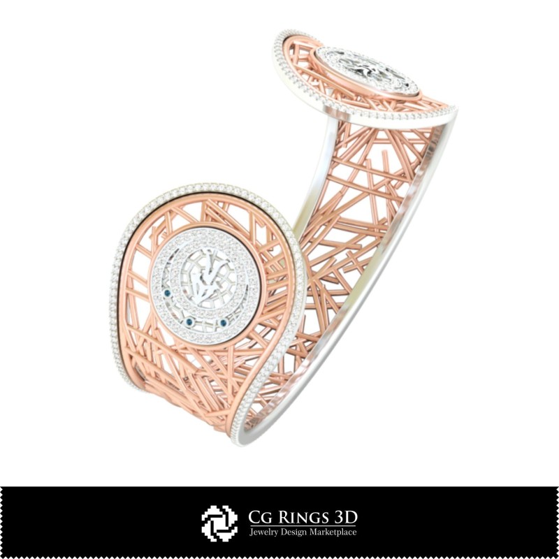 Brățară Capricorn (zodie) pentru femei, model 3D CAD pentru acasă, bijuterii 3D CAD, brățări 3D CAD, brățări cu diamante 3D,