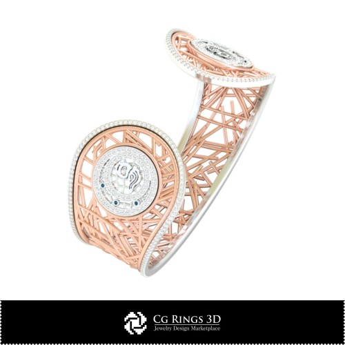 3D CAD 女士双鱼座星座手链 家居, 珠宝 3D CAD, 手链 3D CAD, 3D 钻石手链, 3D 手链, 3D 袖口手镯