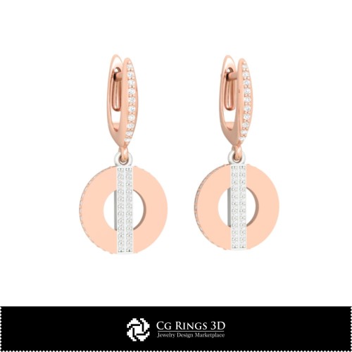 Orecchini 3D CAD Home, Gioielli 3D CAD, Orecchini 3D CAD, Orecchini con Diamanti 3D