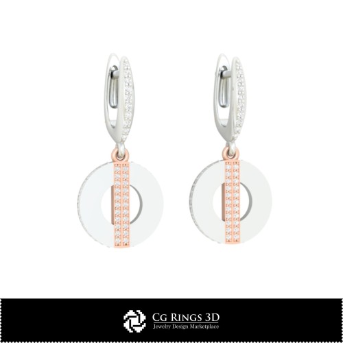 3D-CAD-Ohrringe Zuhause, Schmuck 3D-CAD, Ohrringe 3D-CAD, 3D-Diamantohrringe