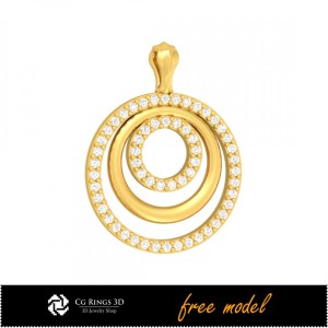 3D Pendant With Diamonds-Free 3D Model Home, Jewelry 3D CAD, Free 3D Jewelry, Pendants 3D CAD 