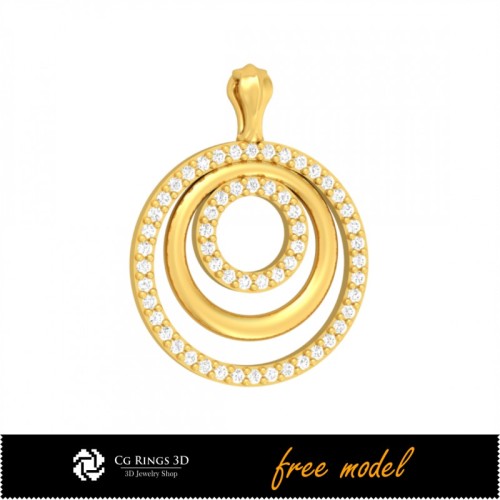 3D-Anhänger mit Diamanten – kostenloses 3D-Modell für Zuhause, Schmuck-3D-CAD, kostenlose 3D-Schmuckmodelle, Anhänger-3D-CAD