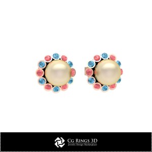 Boucles d'oreilles enfant 3D CAO, Bijoux 3D CAO, Boucles d'oreilles 3D CAO, Boucles d'oreilles enfant 3D, Boucles d'oreilles