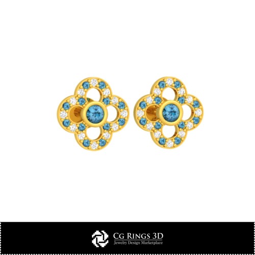 3D-CAD Kinderohrringe Zuhause, Schmuck 3D-CAD, Ohrringe 3D-CAD, 3D Diamantohrringe, 3D Kinderohrringe