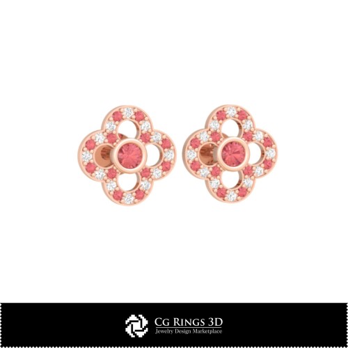 Pendientes infantiles CAD 3D para el hogar, Joyería CAD 3D, Pendientes CAD 3D, Pendientes de diamante 3D, Pendientes infantiles