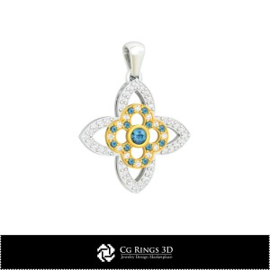 Schmuck-Anhänger 3D-CAD, Schmuck 3D-CAD, Anhänger 3D-CAD, 3D-Diamantanhänger, 3D-Kinderanhänger, 3D-Blütenanhänger 2