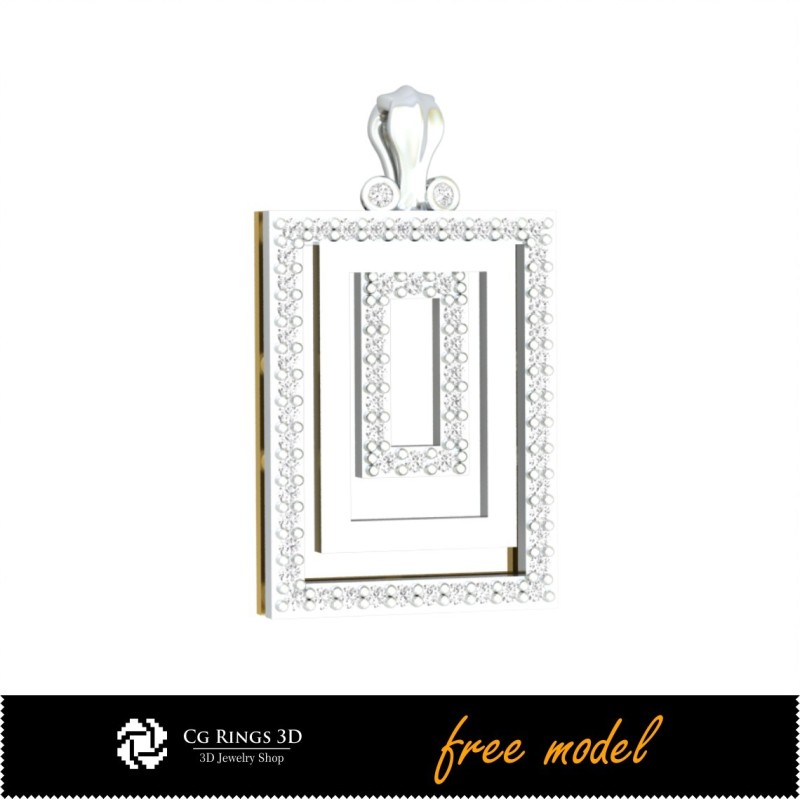 Pandantiv 3D cu diamante - Model 3D gratuit pentru casă, CAD 3D bijuterii, bijuterii 3D gratuite, pandantive CAD 3D, pandantive
