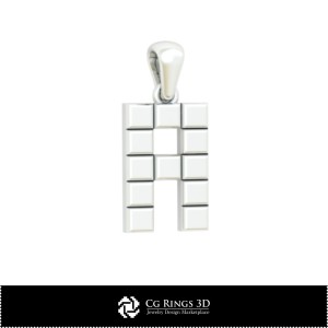 Pendentif 3D DAO Lettre A Maison, Bijoux DAO 3D, Pendentifs DAO 3D, Pendentifs Lettre 3D 2