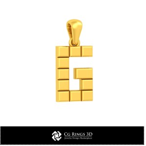 3D CAD Pendant With Letter G Home, Jewelry 3D CAD, Pendants 3D CAD , 3D Letter Pendants