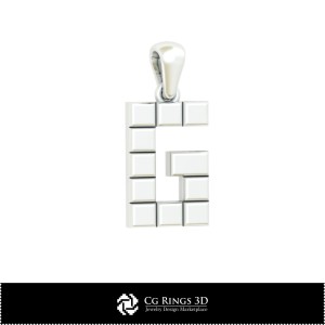 3D CAD Pendant With Letter G Home, Jewelry 3D CAD, Pendants 3D CAD , 3D Letter Pendants 2