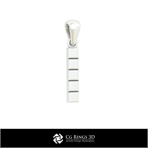 Ciondolo 3D CAD con lettera I Casa, Gioielleria 3D CAD, Ciondoli 3D CAD, Ciondoli con lettera 3D