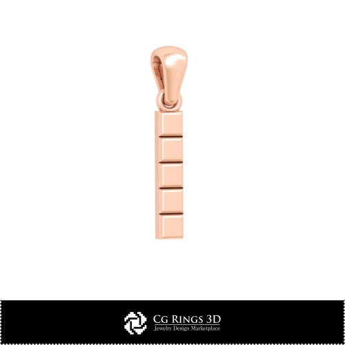3D-CAD-Anhänger mit Buchstabe I Home, Schmuck 3D-CAD, Anhänger 3D-CAD, 3D-Buchstaben-Anhänger