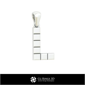 3D CAD Pendant With Letter L Home, Jewelry 3D CAD, Pendants 3D CAD , 3D Letter Pendants 2