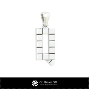 Pendentif 3D CAO avec lettre Q Maison, Bijoux 3D CAO, Pendentifs 3D CAO, Pendentifs lettre 3D 2