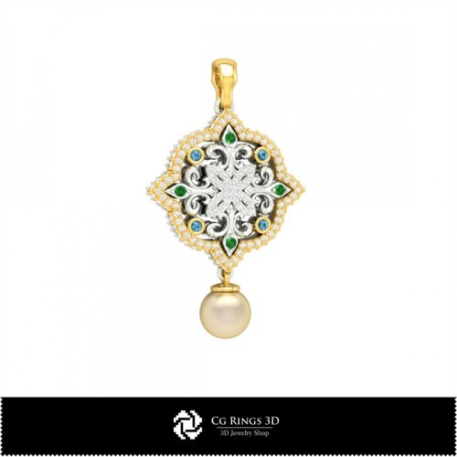 Pendentif perle 3D Maison, Bijoux CAO 3D, Pendentifs CAO 3D, Pendentifs diamant 3D, Pendentifs perle 3D