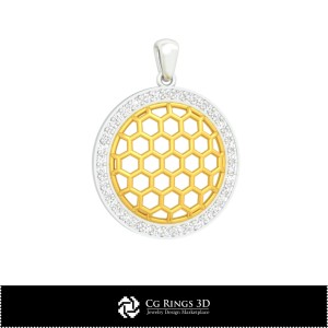 Colgante hexagonal 3D CAD para el hogar, CAD 3D para joyería, CAD 3D para colgantes, colgantes de diamante 3D, colgantes