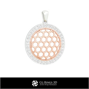 Ciondolo Esagono 3D CAD Casa, Gioielli 3D CAD, Ciondoli 3D CAD, Ciondoli Diamante 3D, Ciondoli Sfera 3D 2