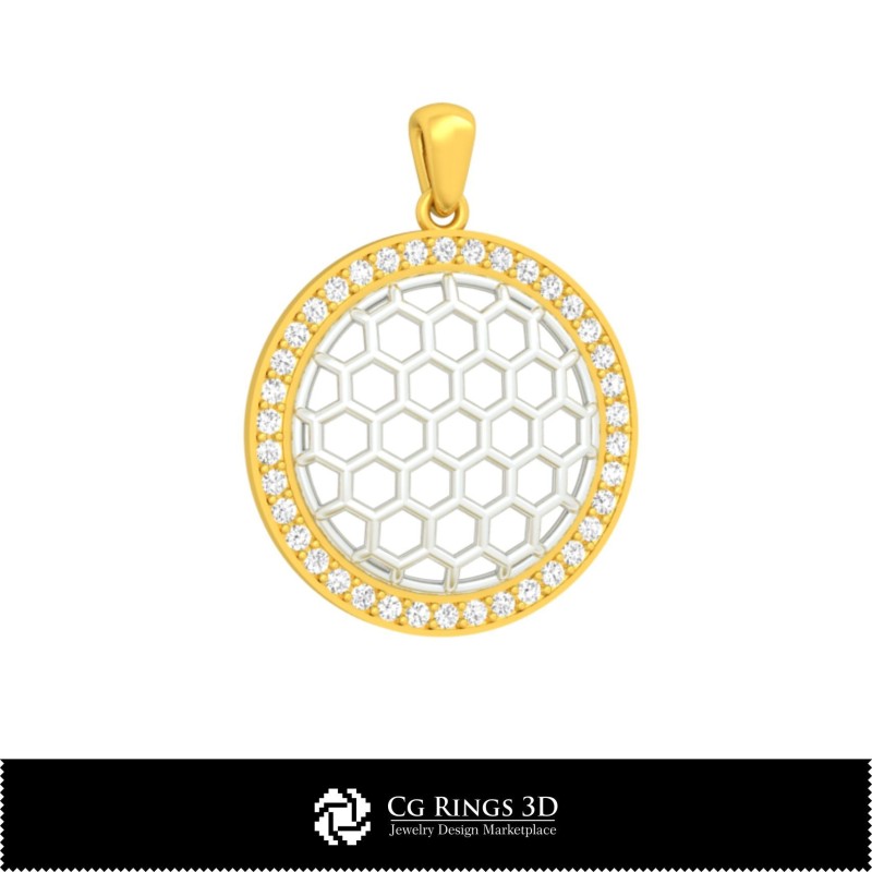 Ciondolo Esagono 3D CAD Casa, Gioielli 3D CAD, Ciondoli 3D CAD, Ciondoli Diamante 3D, Ciondoli Sfera 3D