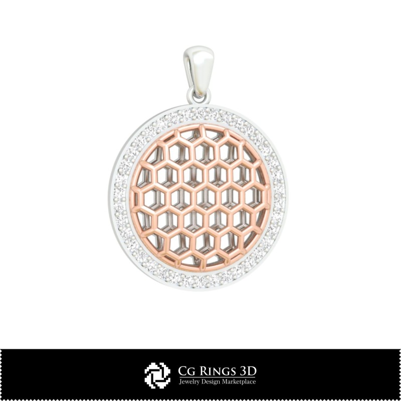 Colgante hexágono CAD 3D para el hogar, Joyería CAD 3D, Colgantes CAD 3D, Colgantes de diamante 3D, Colgantes de bola 3D
