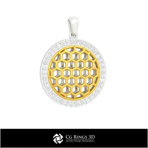 Colgante hexágono CAD 3D para el hogar, Joyería CAD 3D, Colgantes CAD 3D, Colgantes de diamante 3D, Colgantes de bola 3D 2