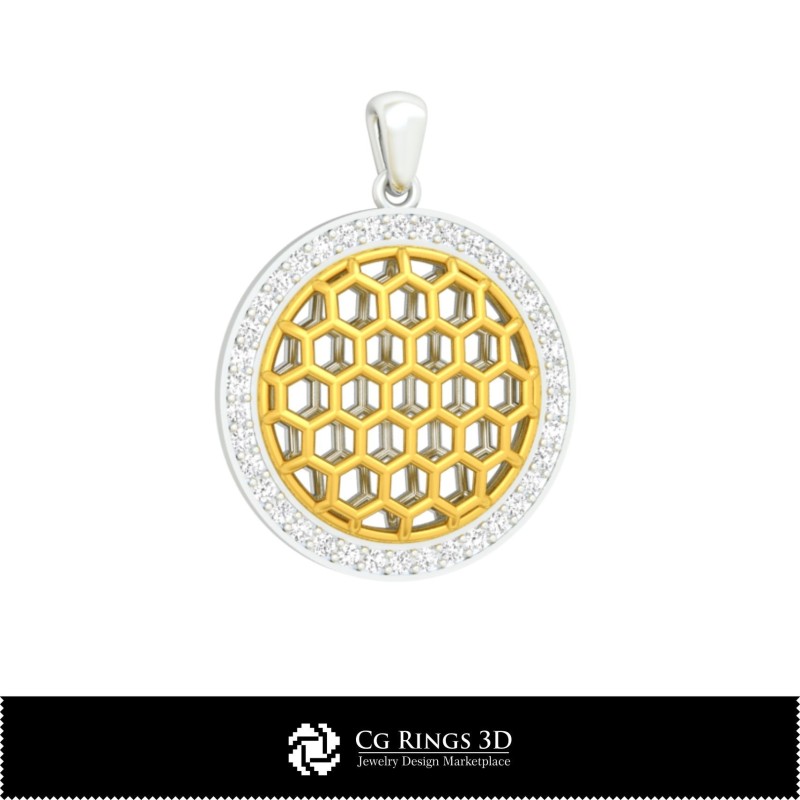 Colgante hexágono CAD 3D para el hogar, Joyería CAD 3D, Colgantes CAD 3D, Colgantes de diamante 3D, Colgantes de bola 3D