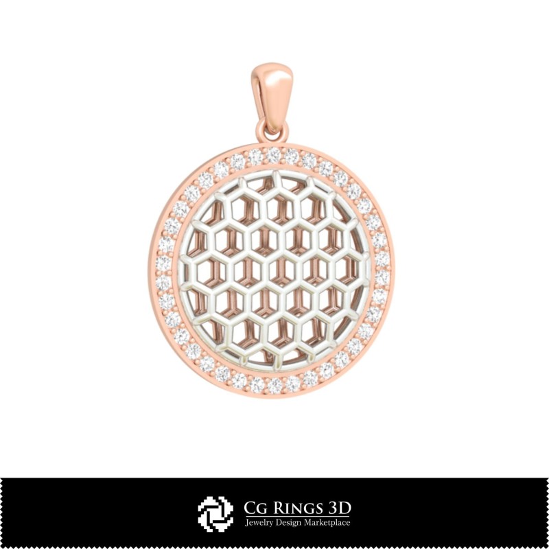 3D CAD 六角 吊坠 家居，珠宝 3D CAD，吊坠 3D CAD，3D 钻石 吊坠，3D 球形 吊坠