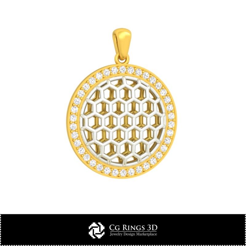 3D-CAD Sechseck Anhänger Zuhause, Schmuck 3D-CAD, Anhänger 3D-CAD, 3D Diamantanhänger, 3D Kugelanhänger