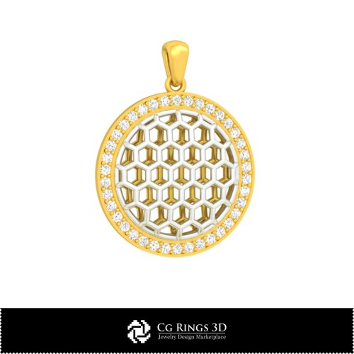 Pandantiv hexagonal 3D CAD pentru casă, bijuterii 3D CAD, pandantive 3D CAD, pandantive cu diamant 3D, pandantive sferice 3D