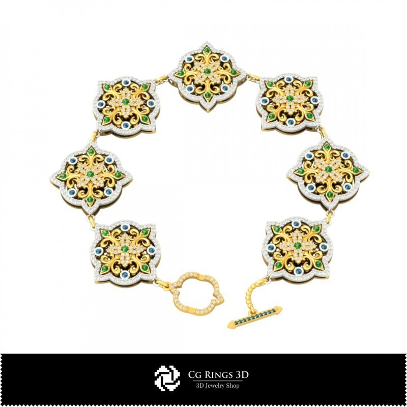 Brățară 3D cu diamante Acasă, Bijuterii CAD 3D, Brățări CAD 3D, Brățări cu diamante 3D, Brățări 3D