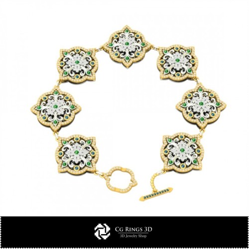 Brățară 3D cu diamante Acasă, Bijuterii CAD 3D, Brățări CAD 3D, Brățări cu diamante 3D, Brățări 3D