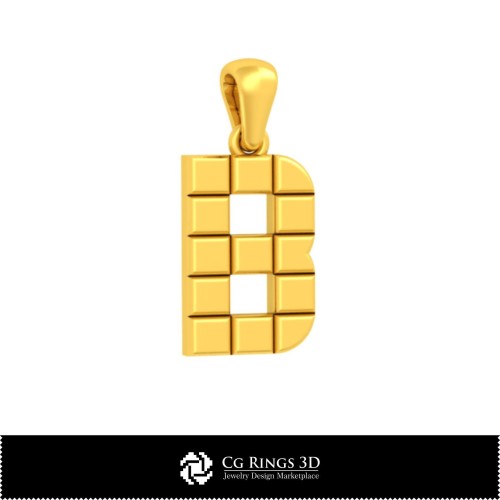 3D-CAD-Kollektion von Anhängern mit Initialen Zuhause, Schmuck 3D-CAD, Anhänger 3D-CAD, Schmuckkollektionen 3D-CAD,